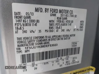 2013 Ford Expedition Limited с VIN 1FMJU1K58DEF53023, выставлен на аукционе IAAI как лот 41719645 с пробегом 113 824 миль миль и . История ставок и продаж доступна на DreamBid. Изображение 9.