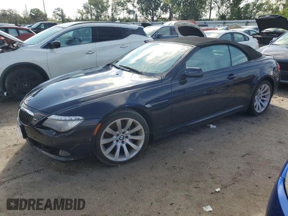 2010 BMW 6 Series 650i with VIN WBAEB5C52AC224680, listed as a Copart auction lot 74265734 with 0 mi miles and Salvage Title. Bid and sale history available at carsss.com. Image 1.