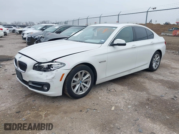 2015 BMW 5 Series 528i with VIN WBA5A5C59FD525158, listed as a IAAI auction lot 41698100 with 155,822 mi miles. Bid and sale history available at carsss.com. Image 2.