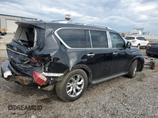 2011 Infiniti QX56 7-passenger with VIN JN8AZ2NE4B9006770, listed as a Copart auction lot 61839625 with 208,427 mi miles and Salvage title. Bid and sale history available at DreamBid. Image 3.