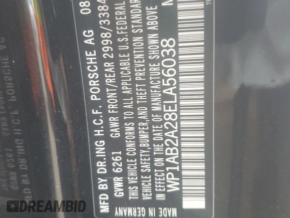 2014 Porsche Cayenne S with VIN WP1AB2A28ELA56038, listed as a Copart auction lot 44906055 with 158,600 mi miles and Salvage title. Bid and sale history available at DreamBid. Image 15.