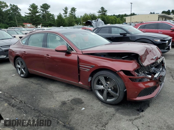 2023 Genesis G80 Sport with VIN KMTGB4SD1PU191609, listed as a Copart auction lot 66351654 with 19,622 mi miles and Salvage Title. Bid and sale history available at DreamBid. Image 4.