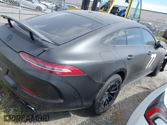 2019 Mercedes-Benz AMG GT with VIN WDD7X6BB6KA007629, listed as a IAAI auction lot 41782028 with 69,815 mi miles. Bid and sale history available at carsss.com. Image 4.