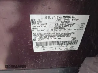 2011 Ford Explorer XLT с VIN 1FMHK7D87BGA80280, выставлен на аукционе IAAI как лот 42554431 с пробегом 177 812 миль миль и . История ставок и продаж доступна на DreamBid. Изображение 9.