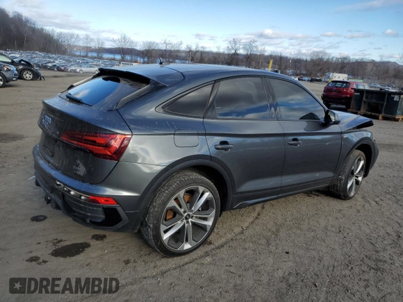 2023 Audi Q5 Sportback S line Premium Plus with VIN WA15AAFY8P2118635, listed as a Copart auction lot 87265094 with 20,844 mi miles and Salvage title. Bid and sale history available at DreamBid. Image 3.