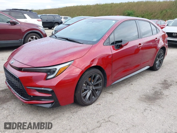 2024 Toyota Corolla Hybrid LE with VIN JTDBCMFE0RJ020198, listed as a IAAI auction lot 40510015 with 35,230 mi miles. Bid and sale history available at carsss.com. Image 2.