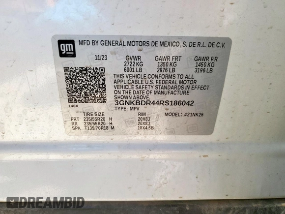 2024 Chevrolet Blazer LT with VIN 3GNKBDR44RS186042, listed as a Copart auction lot 60881675 with 28,457 mi miles and Clean title. Bid and sale history available at DreamBid. Image 13.