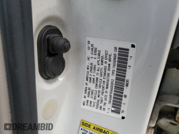 2010 Acura TL Technology z VIN 19UUA8F50AA002912, wystawiony jako Copart lot #56219815 z przebiegiem 118 948 mil mil oraz Szkoda całkowita • Salvage title. Historia ofert i sprzedaży dostępna na DreamBid. Obrazek 12.
