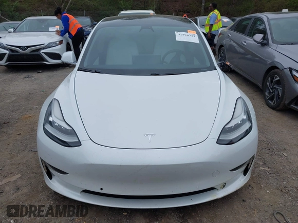 2020 Tesla Model 3 Long Range with VIN 5YJ3E1EB0LF703733, listed as a IAAI auction lot 41796732 with 75,027 mi miles. Bid and sale history available at carsss.com. Image 12.