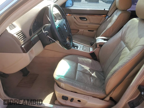 2001 BMW 7 Series 740i with VIN WBAGG83401DN83796, listed as a Copart auction lot 61862025 with Not provided miles and Salvage title. Bid and sale history available at DreamBid. Image 7.