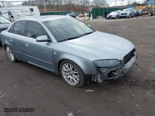 2008 Audi A4 2.0T with VIN WAUDF78E48A157865, listed as a IAAI auction lot 41748546 with 999,999 mi miles. Bid and sale history available at carsss.com. Image 1.