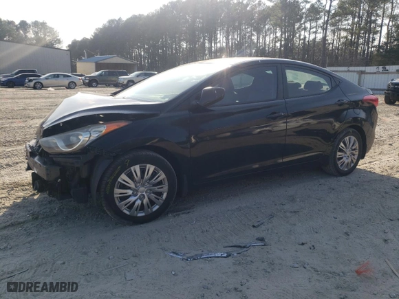 2013 Hyundai Elantra GLS PZEV with VIN KMHDH4AEXDU591279, listed as a Copart auction lot 49437925 with 182,552 mi miles and Salvage Title. Bid and sale history available at carsss.com. Image 1.