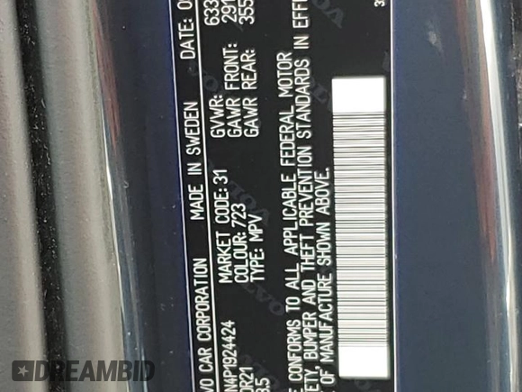 2023 Volvo XC90 Plus with VIN YV4H600N4P1924424, listed as a Copart auction lot 72622074 with 23,705 mi miles and Salvage title. Bid and sale history available at DreamBid. Image 13.