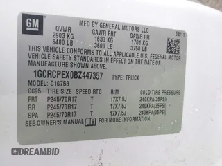 2011 Chevrolet Silverado 1500 Work Truck with VIN 1GCRCPEX0BZ447357, listed as a IAAI auction lot 41795322 with 177,163 mi miles and . Bid and sale history available at DreamBid. Image 9.