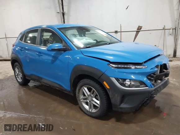 2022 Hyundai Kona SE with VIN KM8K2CAB5NU773515, listed as a IAAI auction lot 41360362 with 14,709 mi miles. Bid and sale history available at carsss.com. Image 1.
