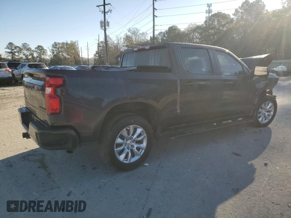 2022 Chevrolet Silverado 1500 Custom with VIN 1GCPDBEK3NZ536064, listed as a Copart auction lot 87393114 with 52,729 mi miles and Salvage Title. Bid and sale history available at carsss.com. Image 3.