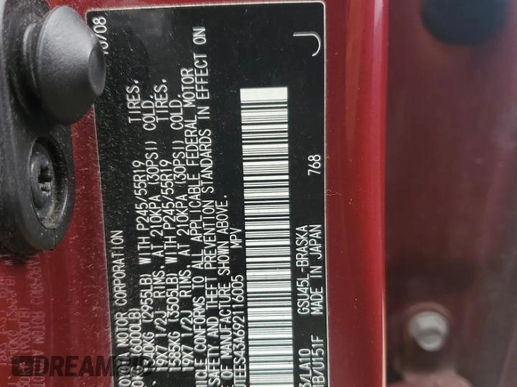 2009 Toyota Highlander Sport z VIN JTEES43A692116005, wystawiony jako Copart lot #66279264 z przebiegiem 129 139 mil mil oraz Szkoda całkowita • Salvage title. Historia ofert i sprzedaży dostępna na DreamBid. Obrazek 12.