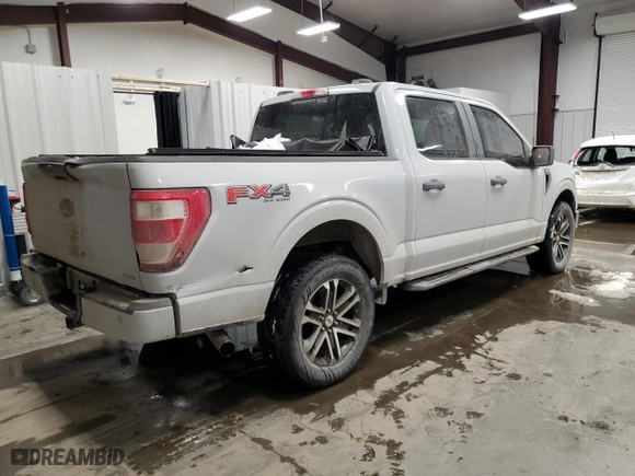 2022 Ford F-150 XL with VIN 1FTEW1EP6NKE47847, listed as a Copart auction lot 44268345 with 67,076 mi miles and Salvage Title. Bid and sale history available at carsss.com. Image 3.
