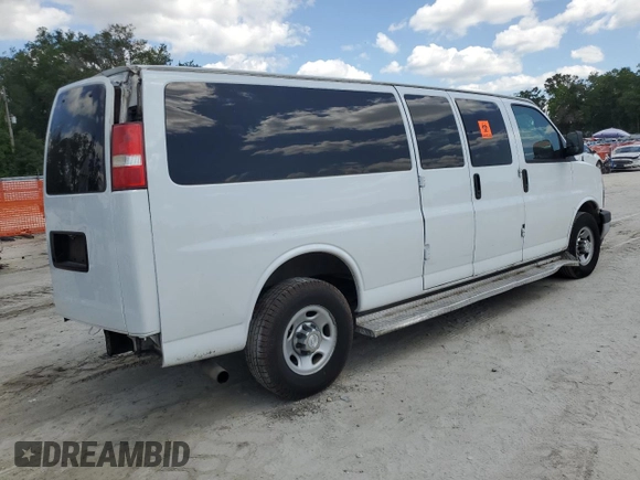 2017 Chevrolet Express Passenger LT with VIN 1GAZGPFG2H1180404, listed as a Copart auction lot 56962715 with 89,706 mi miles and Salvage title. Bid and sale history available at DreamBid. Image 3.