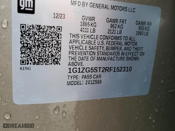 2024 Chevrolet Malibu RS with VIN 1G1ZG5ST2RF152310, listed as a Copart auction lot 83524454 with 7,783 mi miles and Salvage Title. Bid and sale history available at carsss.com. Image 12.