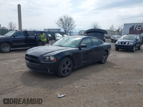 2014 Dodge Charger SXT Plus with VIN 2C3CDXJG2EH184239, listed as a IAAI auction lot 41912384 with 128,313 mi miles. Bid and sale history available at carsss.com. Image 2.