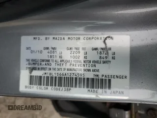 2010 Mazda 3 S Grand Touring with VIN JM1BL1S66A1274595, listed as a Copart auction lot 57153845 with 171,926 mi miles and Clean Title. Bid and sale history available at DreamBid. Image 12.