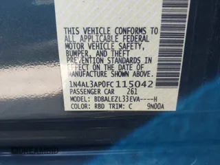 2015 Nissan Altima 2.5 SV with VIN 1N4AL3AP0FC115042, listed as a IAAI auction lot 41935591 with 129,556 mi miles. Bid and sale history available at carsss.com. Image 9.