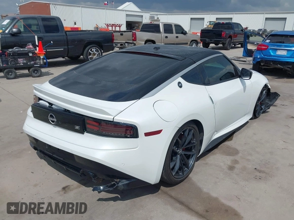 2024 Nissan Z Performance with VIN JN1BZ4BH1RM361447, listed as a IAAI auction lot 41903275 with 9,574 mi miles and . Bid and sale history available at DreamBid. Image 4.