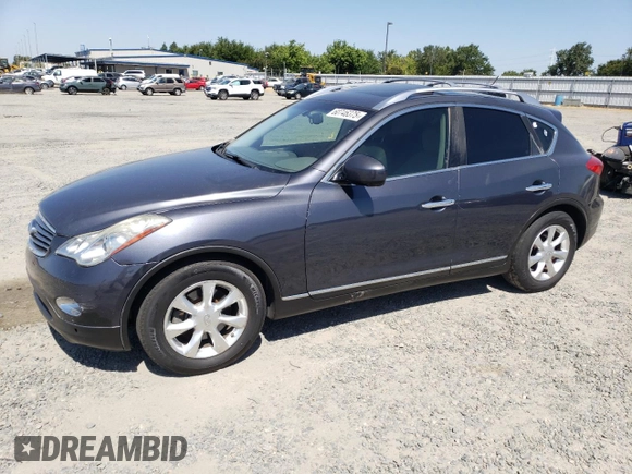 2010 Infiniti EX Journey z VIN JN1AJ0HR3AM755614, wystawiony jako Copart lot #60746375 z przebiegiem 137 318 mil mil oraz Szkoda całkowita • Salvage title. Historia ofert i sprzedaży dostępna na DreamBid. Obrazek 1.