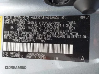 2008 Lexus RX 350 with VIN 2T2GK31U08C046422, listed as a IAAI auction lot 42151688 with 107,626 mi miles and . Bid and sale history available at DreamBid. Image 9.