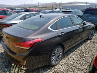 2015 Hyundai Genesis 3.8L with VIN KMHGN4JE6FU073937, listed as a Copart auction lot 55221414 with 51,771 mi miles and Salvage Title. Bid and sale history available at carsss.com. Image 3.
