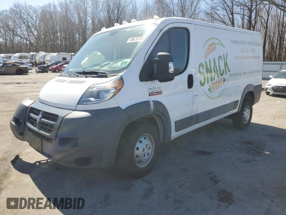 2018 Ram ProMaster Cargo with VIN 3C6TRVAG0JE104838, listed as a Copart auction lot 49676745 with 89,428 mi miles and Salvage Title. Bid and sale history available at DreamBid. Image 1.