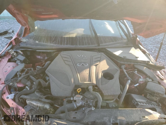 2020 Infiniti Q50 Red Sport 400 with VIN JN1FV7AP5LM630421, listed as a Copart auction lot 46098215 with Not provided miles and Salvage title. Bid and sale history available at DreamBid. Image 13.