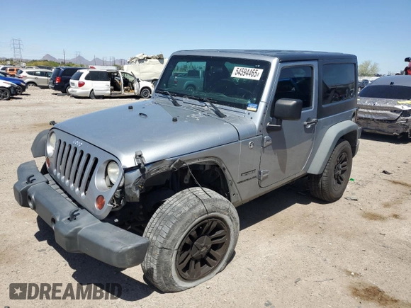 2013 Jeep Wrangler Sport with VIN 1C4AJWAG5DL706031, listed as a Copart auction lot 54594465 with 103,718 mi miles and Salvage Title. Bid and sale history available at carsss.com. Image 1.