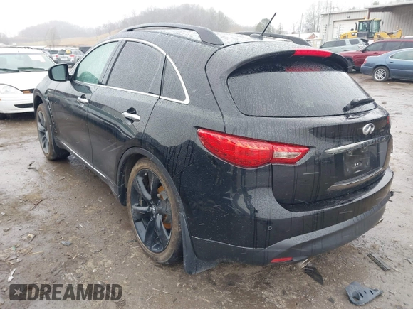 2017 Infiniti QX70 with VIN JN8CS1MW0HM415145, listed as a IAAI auction lot 41557578 with 42,502 mi miles and . Bid and sale history available at DreamBid. Image 3.