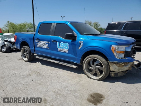2021 Ford F-150 XL with VIN 1FTFW1E50MFA32128, listed as a Copart auction lot 56423385 with 88,965 mi miles and Salvage title. Bid and sale history available at DreamBid. Image 4.