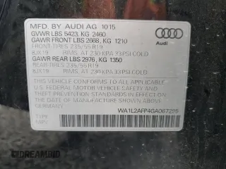 2016 Audi Q5 Premium Plus with VIN WA1L2AFP4GA067295, listed as a Copart auction lot 49489945 with 113,485 mi miles and Salvage Title. Bid and sale history available at carsss.com. Image 13.