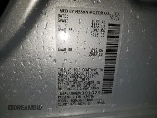 2024 Nissan Altima SV with VIN 1N4BL4DV6RN391075, listed as a Copart auction lot 62536375 with 31,190 mi miles and Clean title. Bid and sale history available at DreamBid. Image 12.