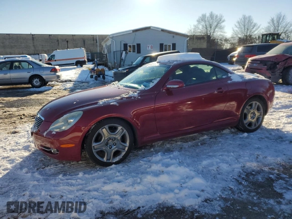 2007 Lexus SC 430 with VIN JTHFN45Y879016081, listed as a Copart auction lot 41605845 with 160,072 mi miles and Salvage Title. Bid and sale history available at DreamBid. Image 1.