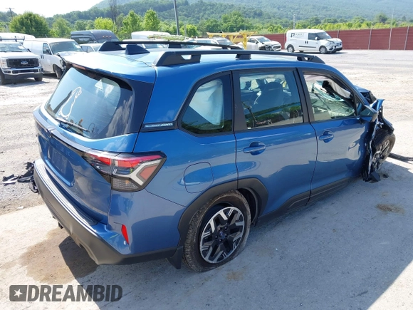 2025 Subaru Forester with VIN JF2SLDAC7SH407416, listed as a IAAI auction lot 42566823 with 13,165 mi miles and . Bid and sale history available at DreamBid. Image 4.