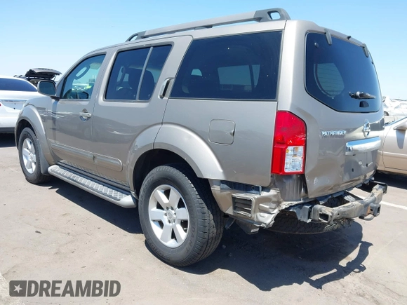 2008 Nissan Pathfinder LE with VIN 5N1AR18U98C621461, listed as a IAAI auction lot 42540598 with 59,464 mi miles and . Bid and sale history available at DreamBid. Image 3.