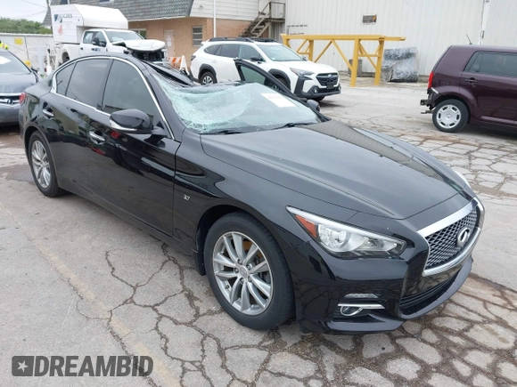 2015 Infiniti Q50 Premium with VIN JN1BV7AR8FM396828, listed as a IAAI auction lot 42313019 with 130,707 mi miles and . Bid and sale history available at DreamBid. Image 1.