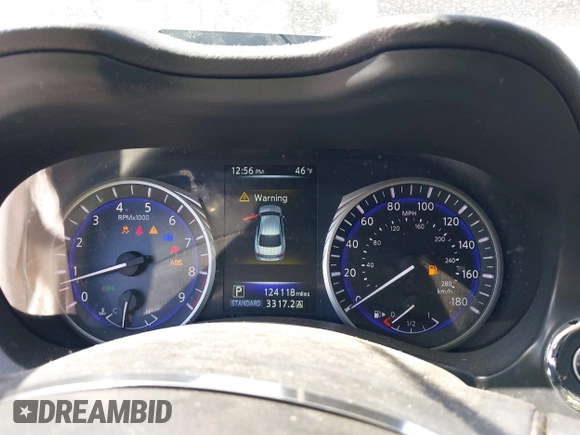2015 Infiniti Q50 Premium with VIN JN1BV7AP9FM348009, listed as a IAAI auction lot 41852281 with 124,118 mi miles. Bid and sale history available at carsss.com. Image 7.