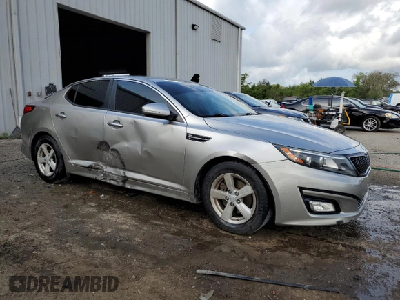 2015 Kia Optima LX with VIN KNAGM4A7XF5580422, listed as a Copart auction lot 54156945 with 132,248 mi miles and Salvage Title. Bid and sale history available at DreamBid. Image 4.