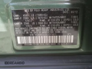 2012 Subaru Outback Prem with VIN 4S4BRCCC5C3271611, listed as a Copart auction lot 59736475 with 107,164 mi miles and Salvage title. Bid and sale history available at DreamBid. Image 13.
