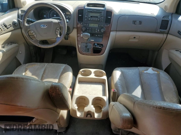 2007 Kia Sedona EX with VIN KNDMB233976173357, listed as a Copart auction lot 75049784 with 213,508 mi miles and Salvage Title. Bid and sale history available at carsss.com. Image 8.