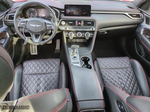 2022 Genesis G70 3.3T with VIN KMTG54TE3NU088591, listed as a Copart auction lot 85343234 with 43,764 mi miles and Salvage Title. Bid and sale history available at carsss.com. Image 8.