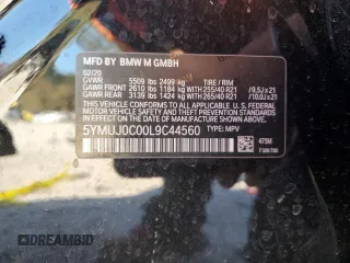 2020 BMW X4 M Competition z VIN 5YMUJ0C00L9C44560, wystawiony jako Copart lot #83274014 z przebiegiem Nie podano mil oraz Szkoda całkowita • Salvage title. Historia ofert i sprzedaży dostępna na DreamBid. Obrazek 13.