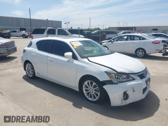 2012 Lexus CT CT 200h with VIN JTHKD5BH6C2094938, listed as a IAAI auction lot 41823429 with 164,485 mi miles and . Bid and sale history available at carsss.com. Image 1.