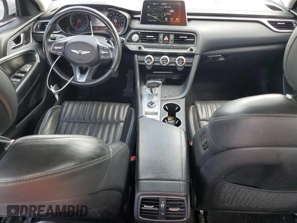 2019 Genesis G70 Advanced z VIN KMTG34LAXKU044313, wystawiony jako Copart lot #55917745 z przebiegiem 145 134 mil mil oraz Szkoda całkowita • Salvage title. Historia ofert i sprzedaży dostępna na DreamBid. Obrazek 8.